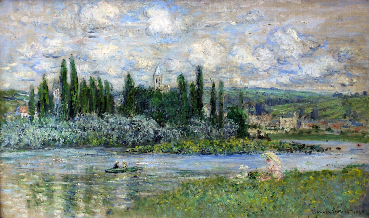 Gezicht op Vetheuil-sur-Seine door Claude Monet
