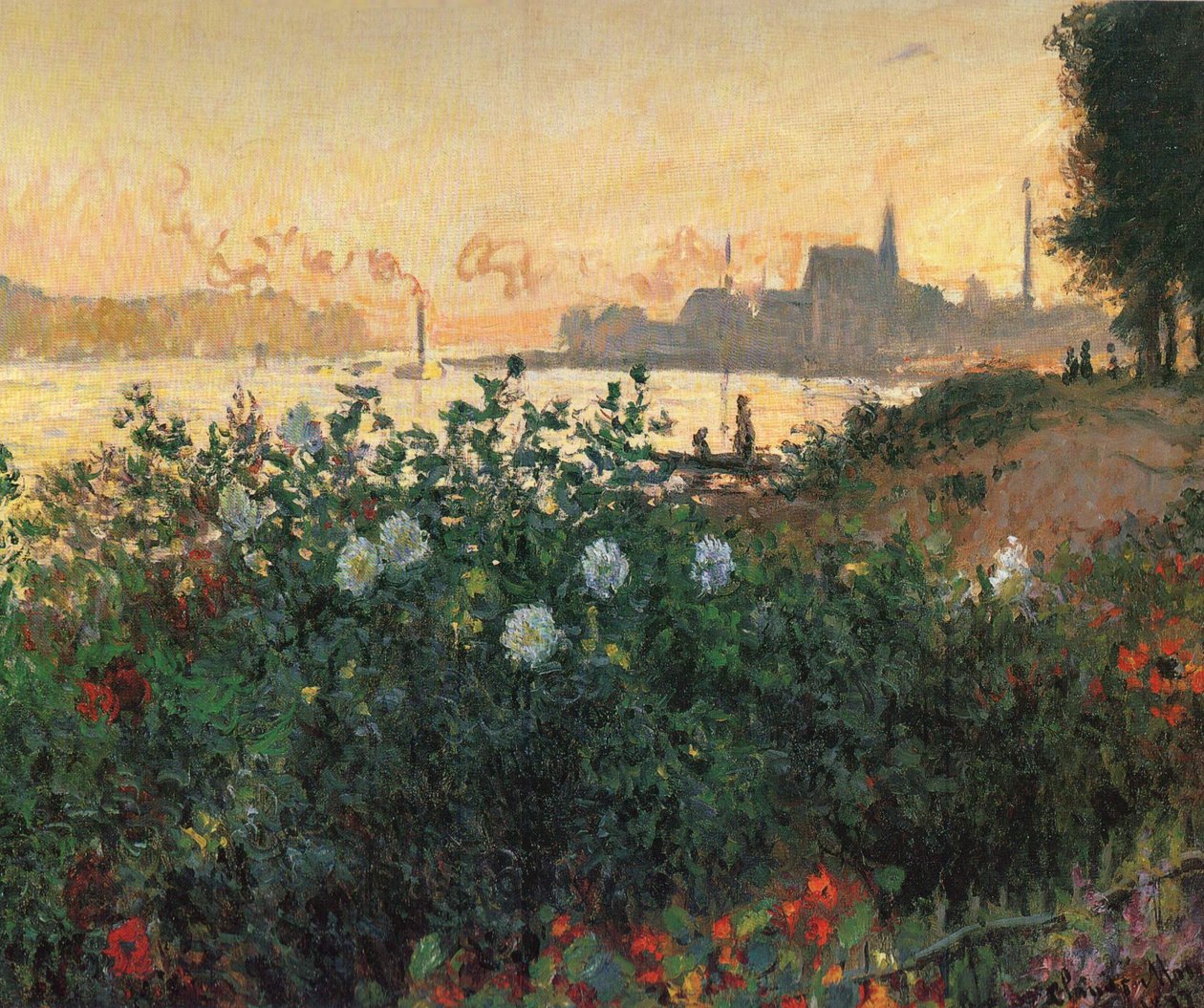 Bloemrijke Rivieroever, Argenteuil door Claude Monet