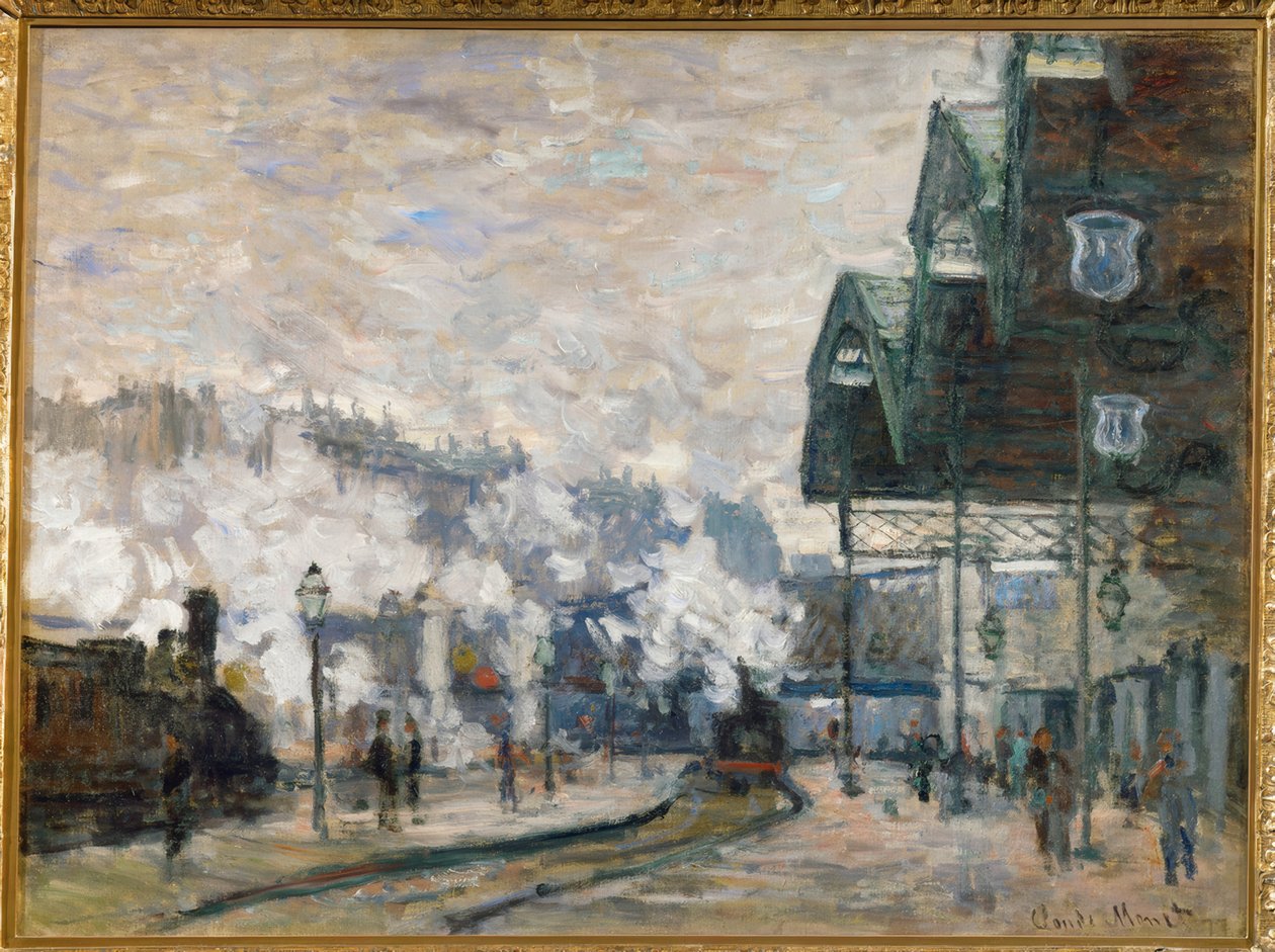 Het station Saint-Lazare, buitenaanzicht door Claude Monet