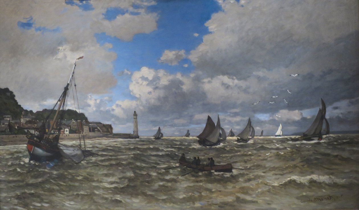 Monding van de Seine, Honfleur door Claude Monet, 1865, olieverf op doek, Norton Simon Museum door Claude Monet