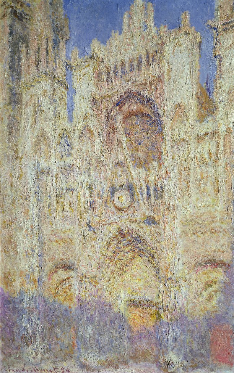 Kathedraal van Rouen bij zonsondergang, 1894 door Claude Monet