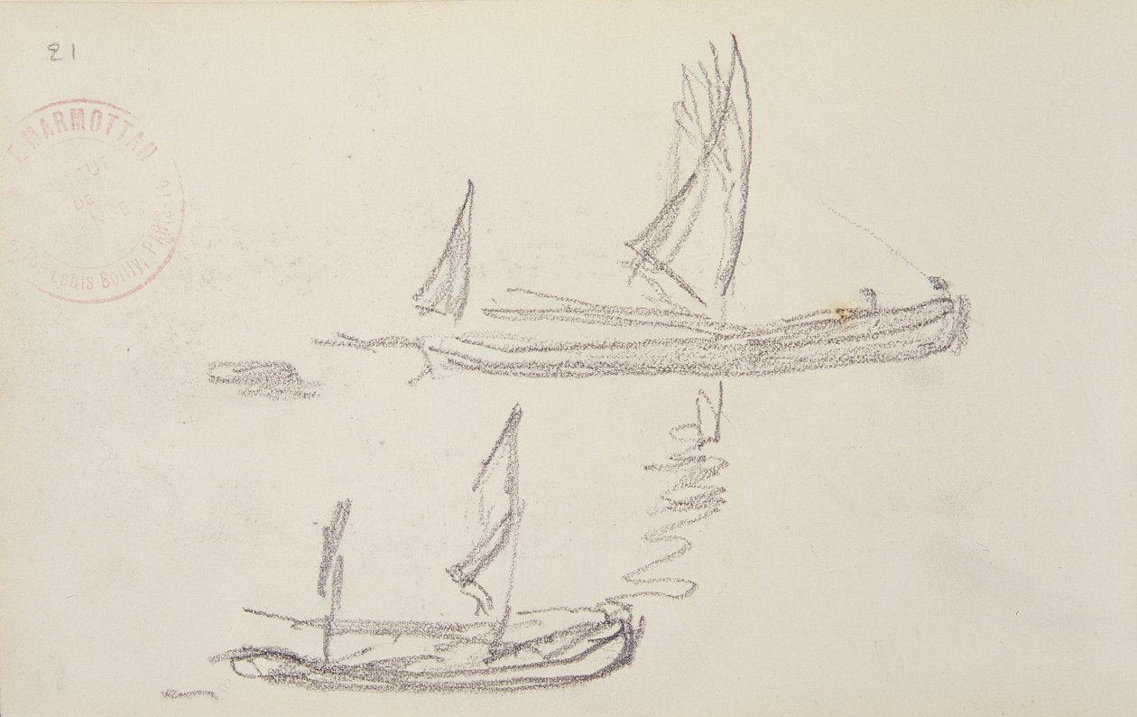 Studie voor Londen serie, boten op de Theems door Claude Monet