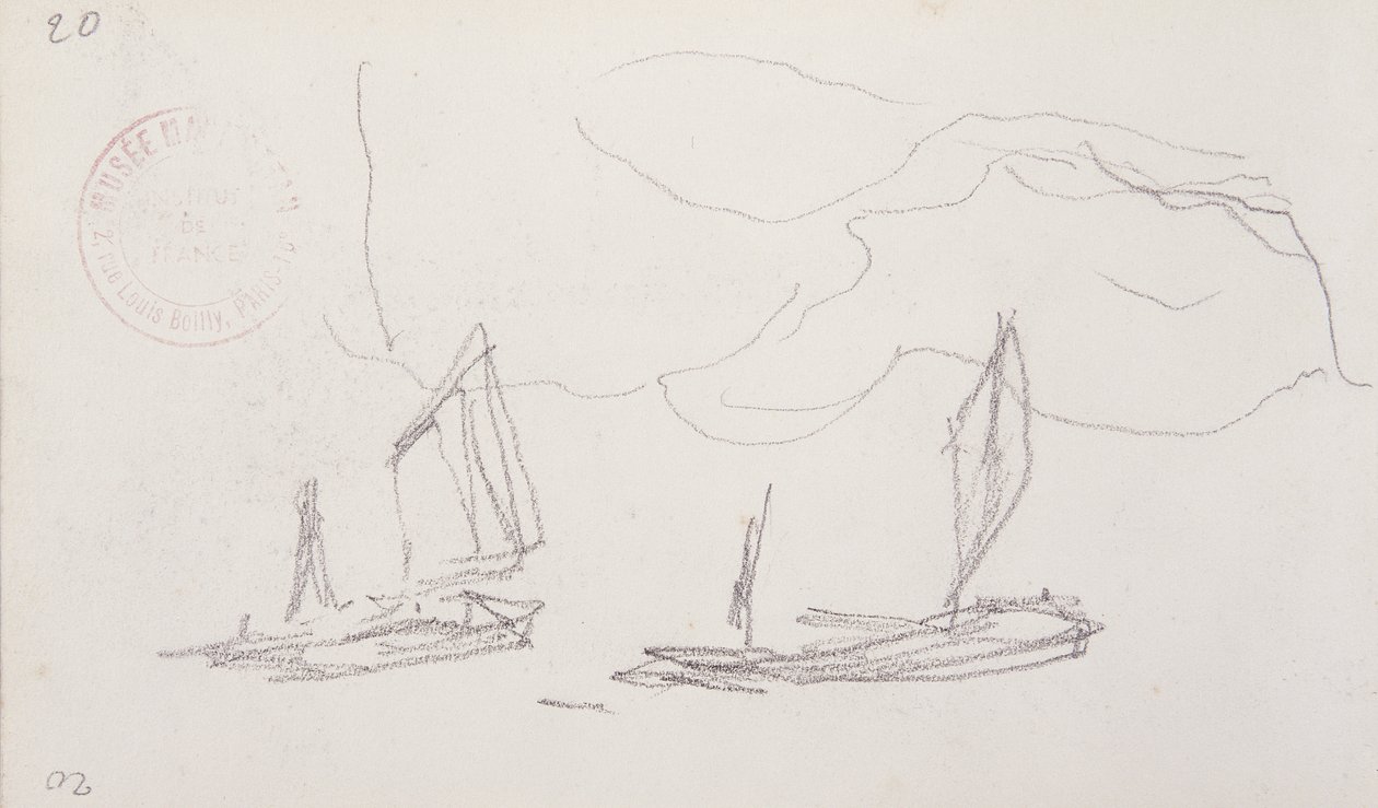 Studie voor Londen-serie, boten op de Theems door Claude Monet