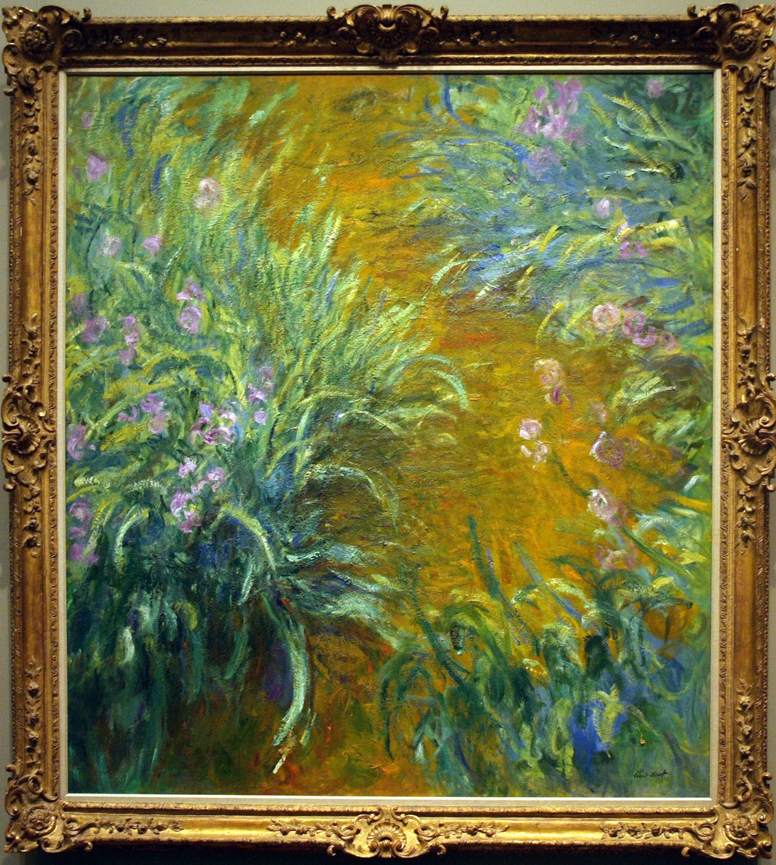 Het pad door de irissen door Claude Monet