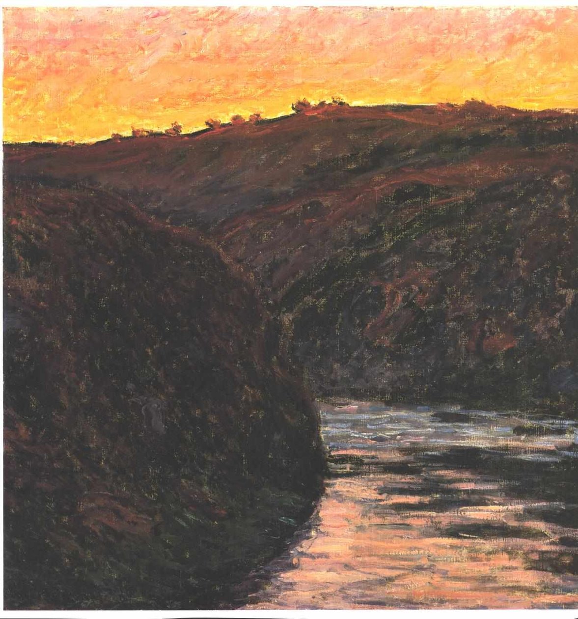 Vallei van de Creuse bij Zonsondergang door Claude Monet
