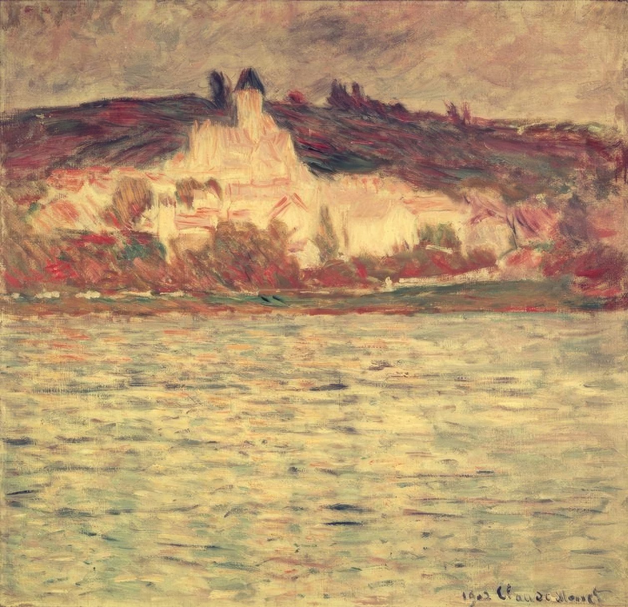Uitzicht op Vétheuil door Claude Monet