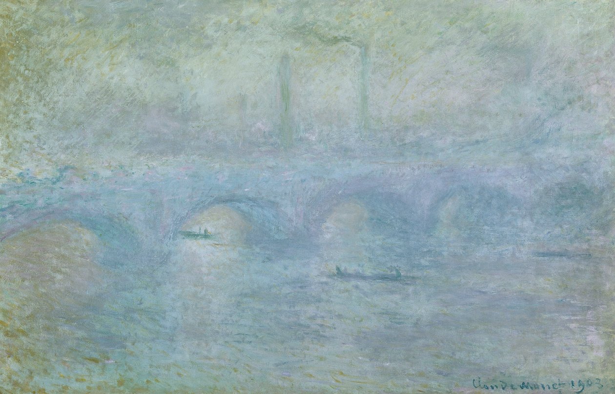 Waterloo Brug: Effect van de Mist, 1903 door Claude Monet