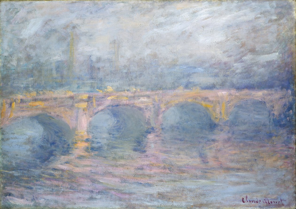 Waterloo Bridge, Londen, bij zonsondergang door Claude Monet