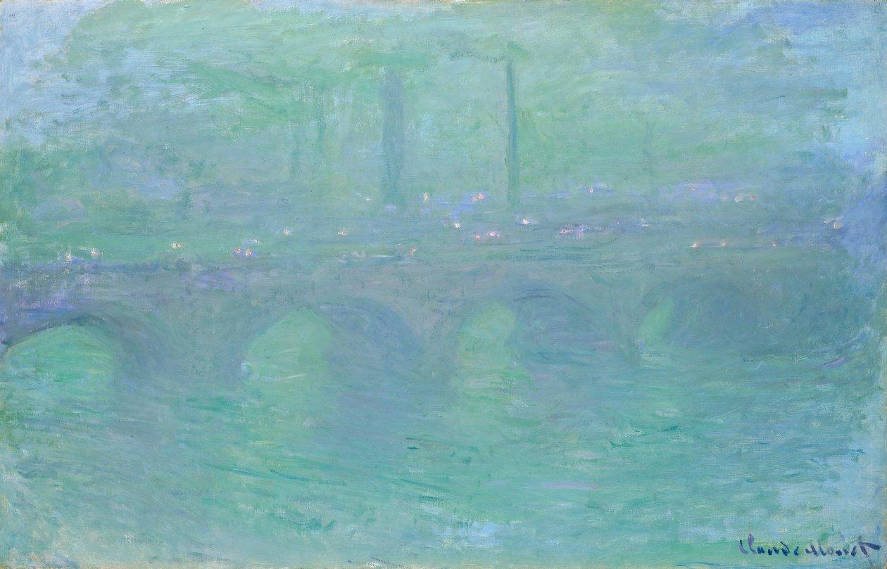 Waterloo Bridge bij schemering, 1904 door Claude Monet