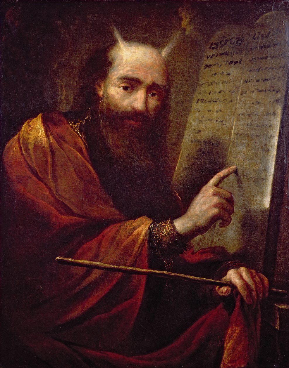 Mozes en de Tafelen van de Wet door Claude Vignon