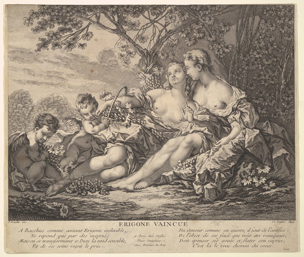 Erigone Verslagen, ca. 1745 door Claude Augustin Duflos