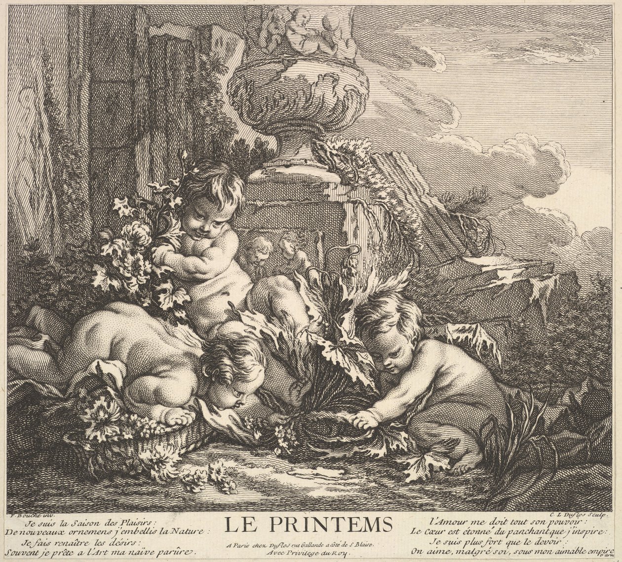 Lente, 1735-86. door Claude Augustin Duflos
