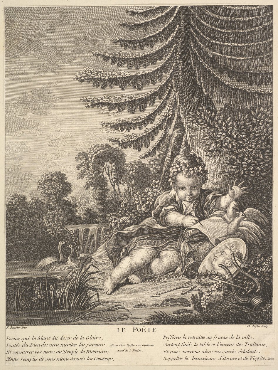 De dichter door Claude Augustin Duflos