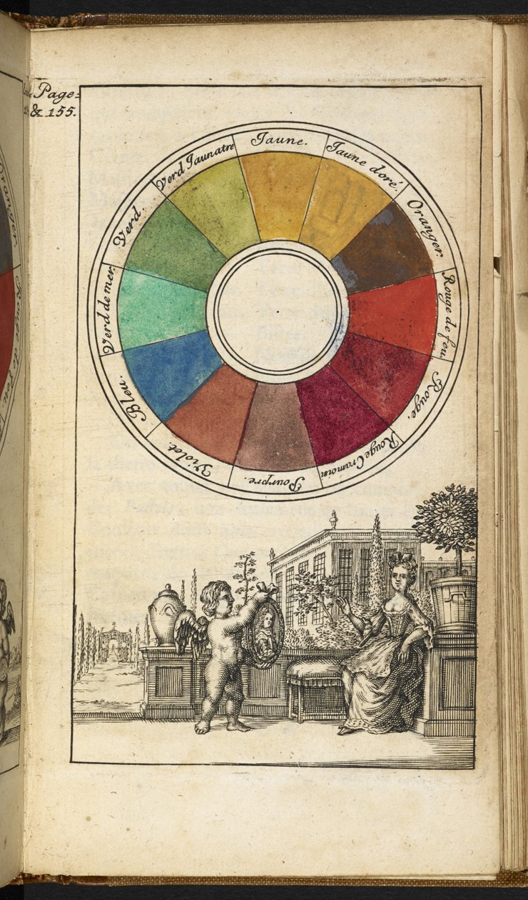 Een kleurenwiel met twaalf kleuren door Claude Boutet