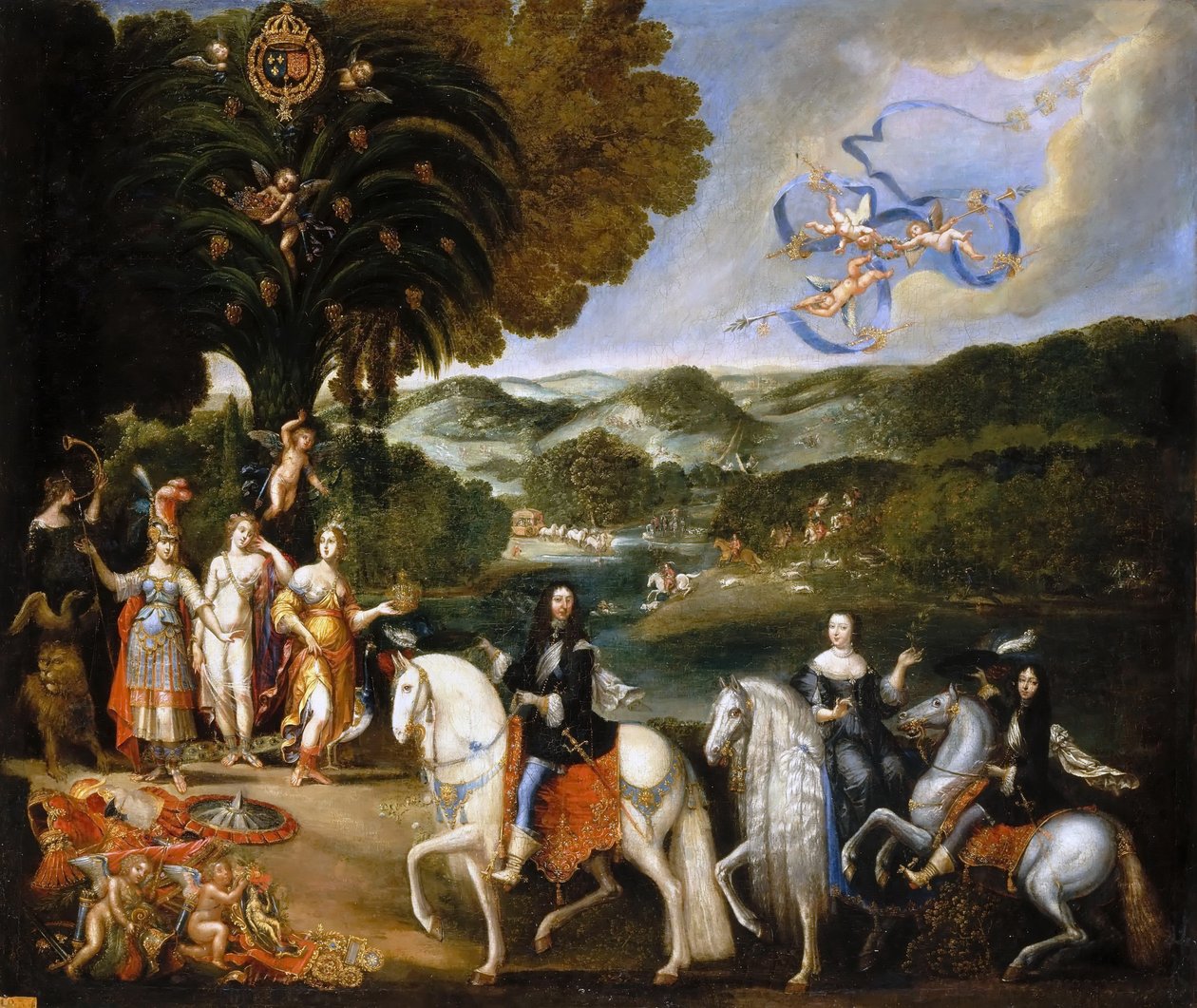 Allegorie van het Verdrag van de Pyreneeën Allegorie van het Huwelijk van Lodewijk XIV door Claude Deruet