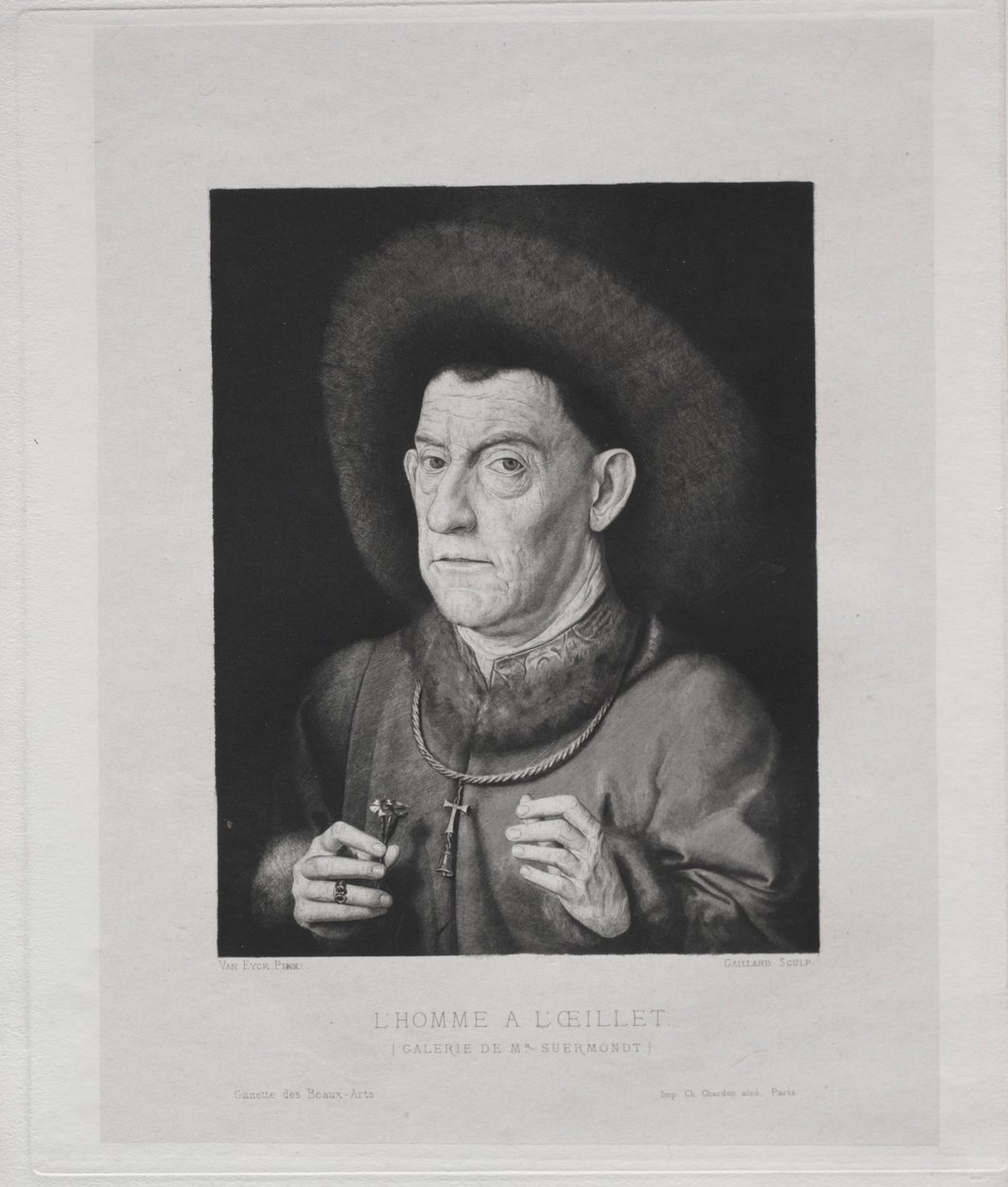 Man met een anjer, 1869 door Claude Ferdinand Gaillard