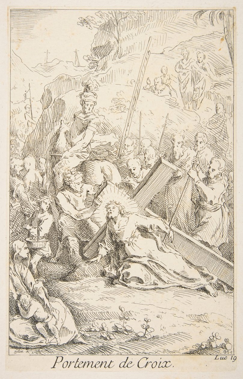 Het dragen van het kruis door Claude Gillot, Jacques Gabriel Huquier