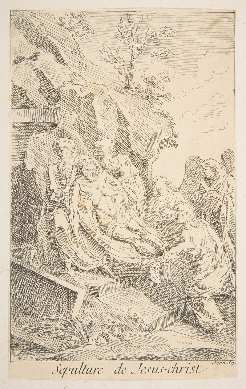 Graflegging van Christus, n.d. door Claude Gillot, Jacques Gabriel Huquier