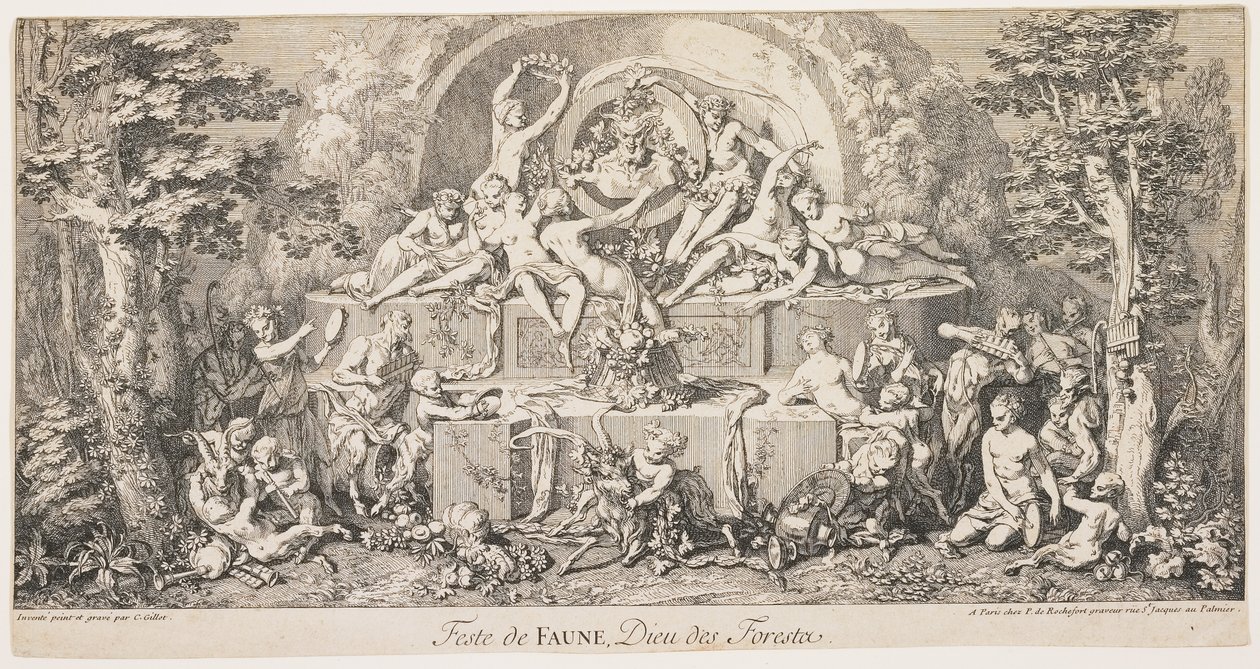 Festival van Faun, God van de Bossen, ca. 1740 door Claude Gillot