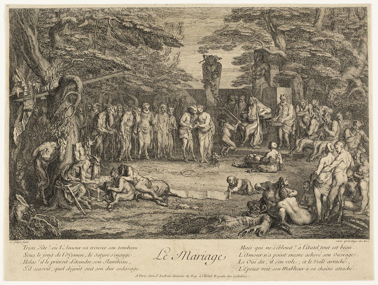 Huwelijk door Claude Gillot