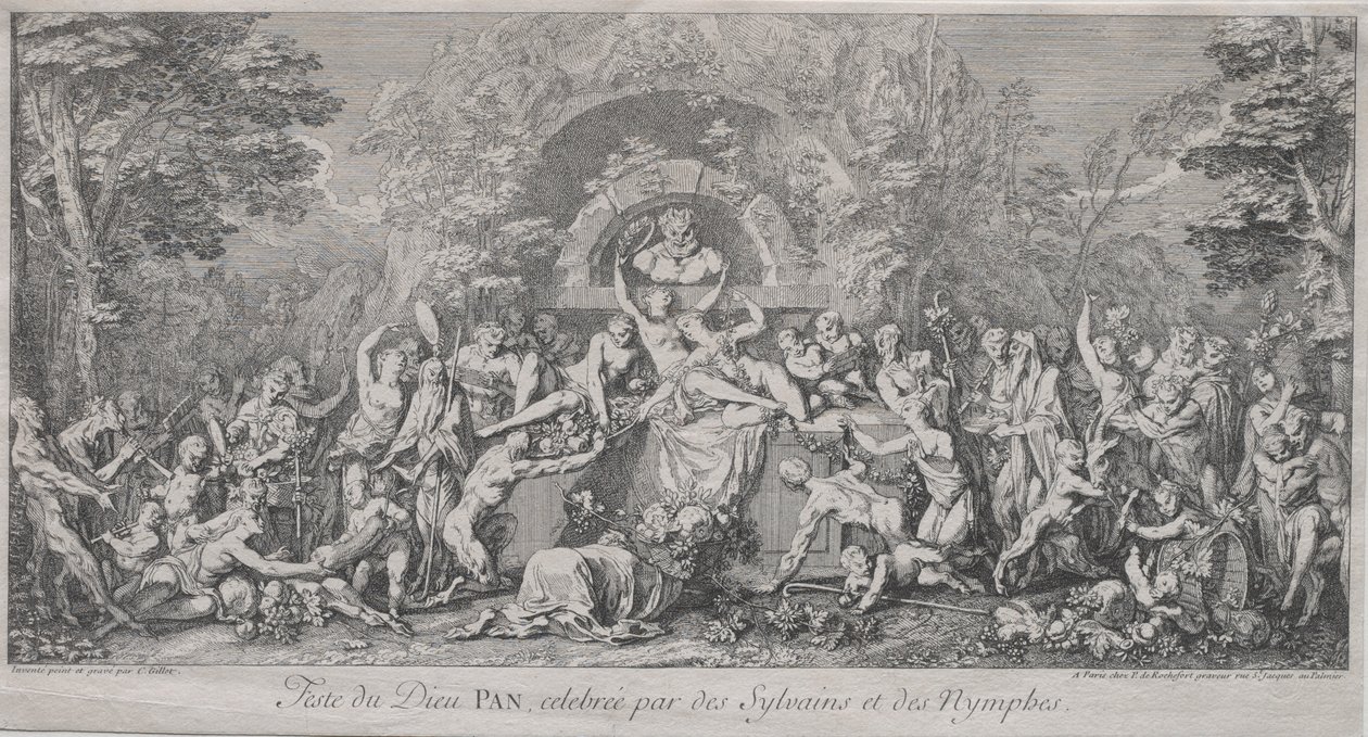 De vier festivals: Festival van de god Pan door Claude Gillot