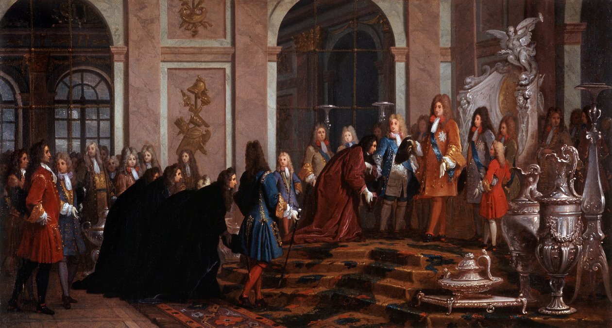 Herstel aan Koning Lodewijk XIV door de Doge van Genua 17e eeuw door Claude Guy Halle