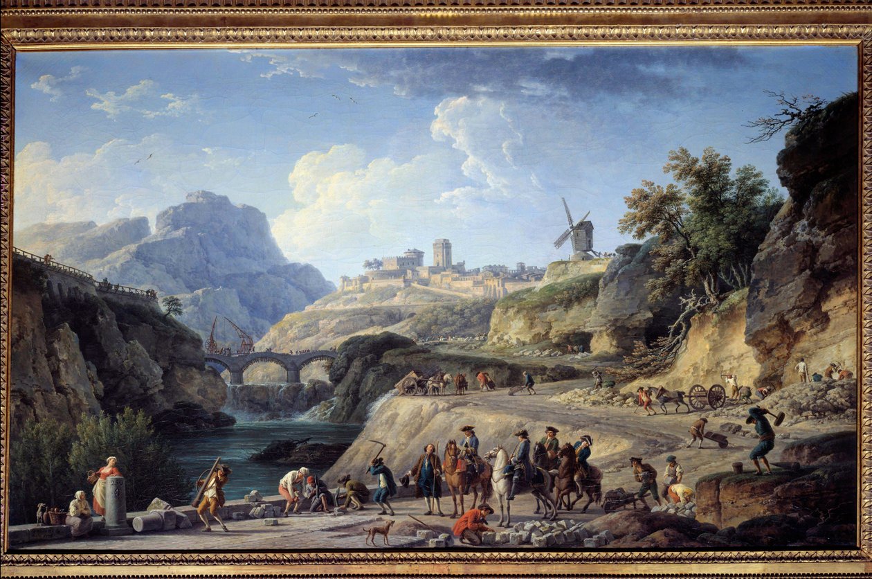 Constructie van een grote weg door Claude Joseph Vernet
