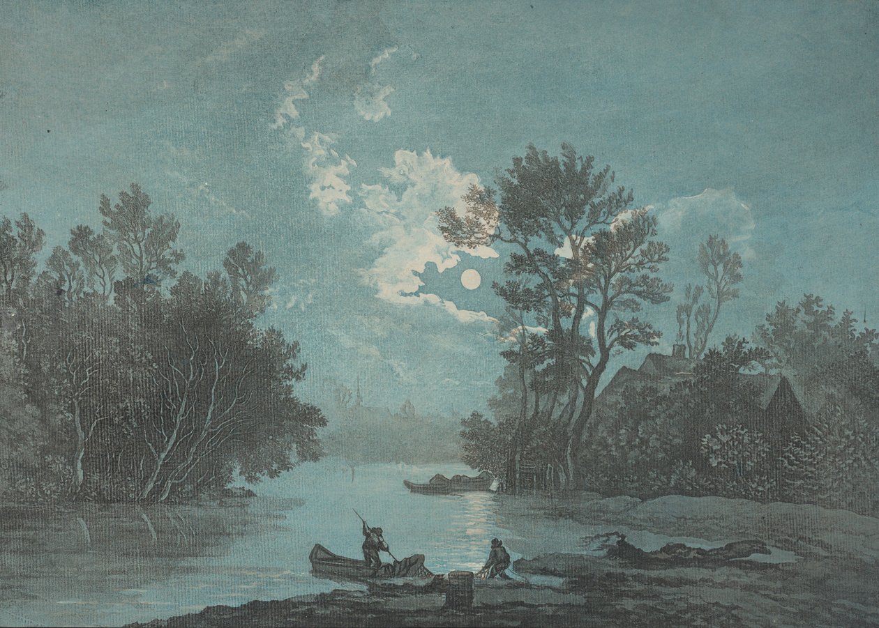 Vissers bij maanlicht door Claude Joseph Vernet