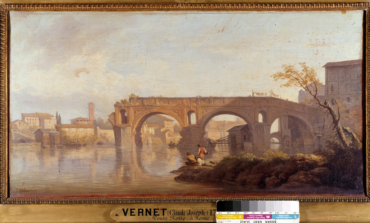 Le Ponte Rotto in Rome door Claude Joseph Vernet