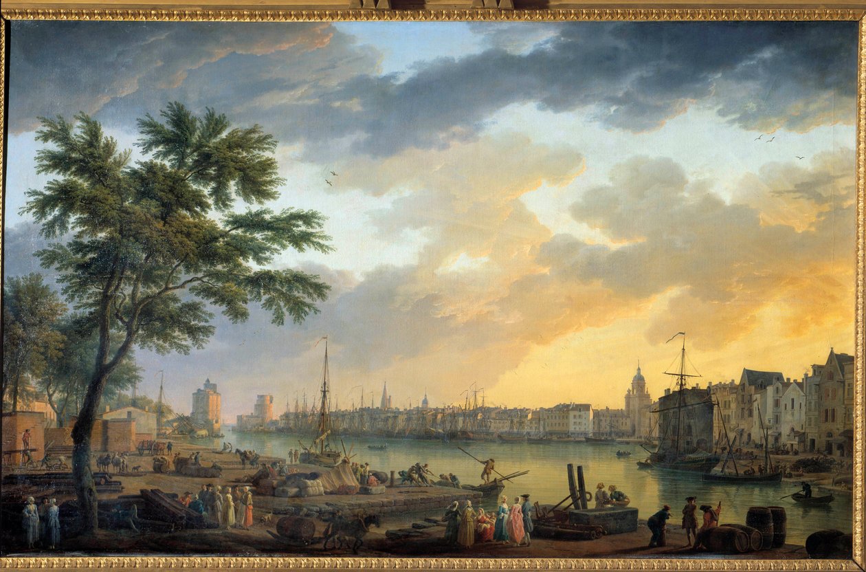 Uitzicht op de haven van La Rochelle door Claude Joseph Vernet