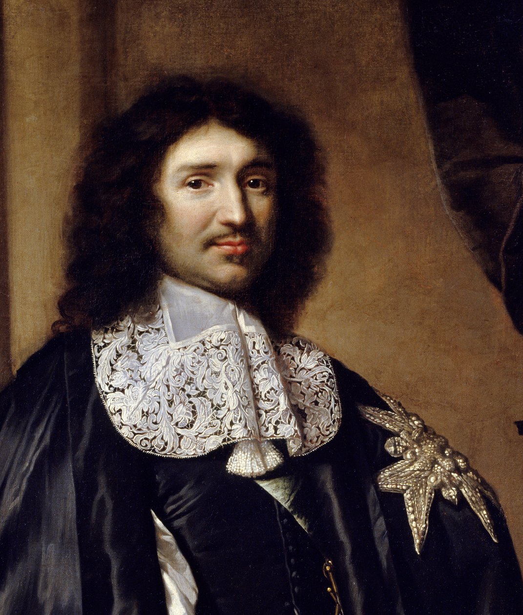 (detail) Portret van Jean Baptiste Colbert (1619-1683) Minister van Lodewijk XIV Schilderij door Claude Lefebvre (1632-1675). 1666 door Claude Lefebvre