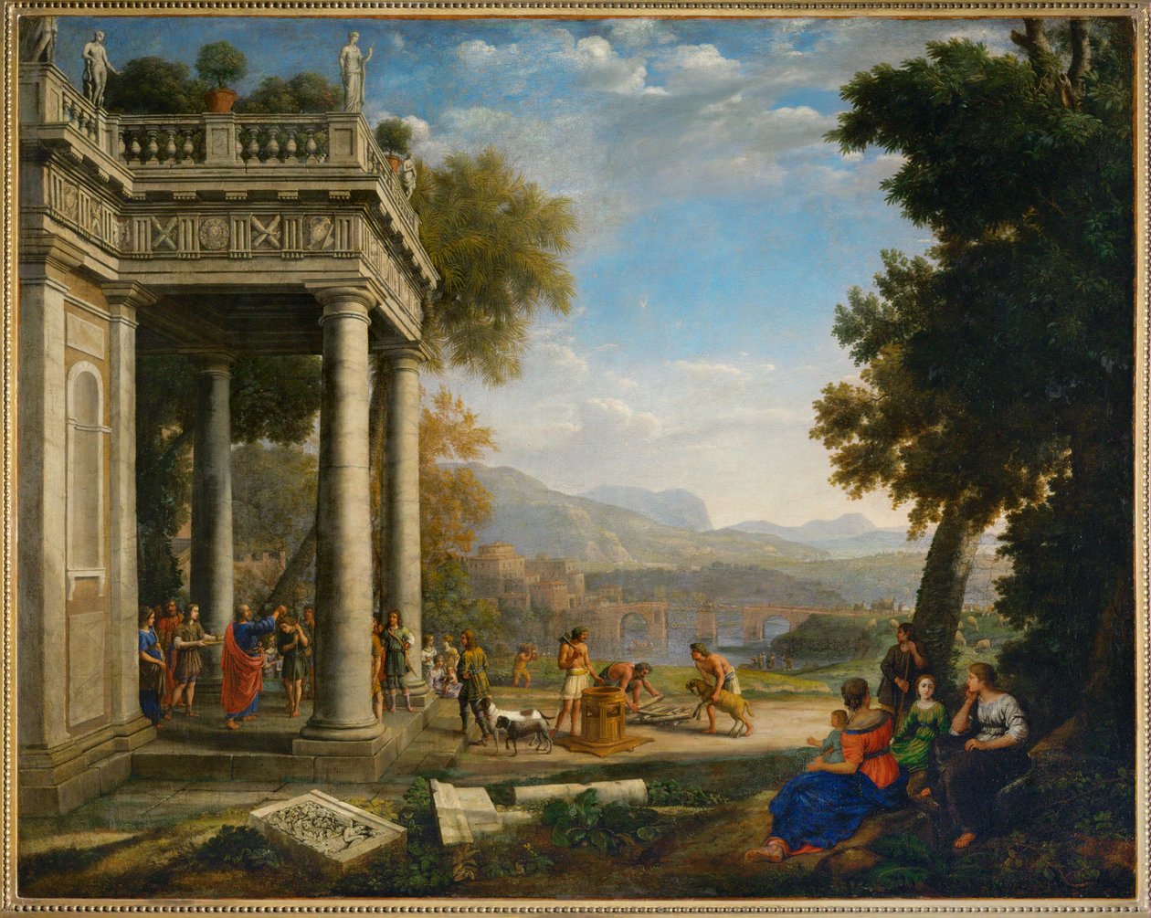 David sacre roi par Samuel - David gekroond door Samuel ... door Claude Lorrain (1600 82)