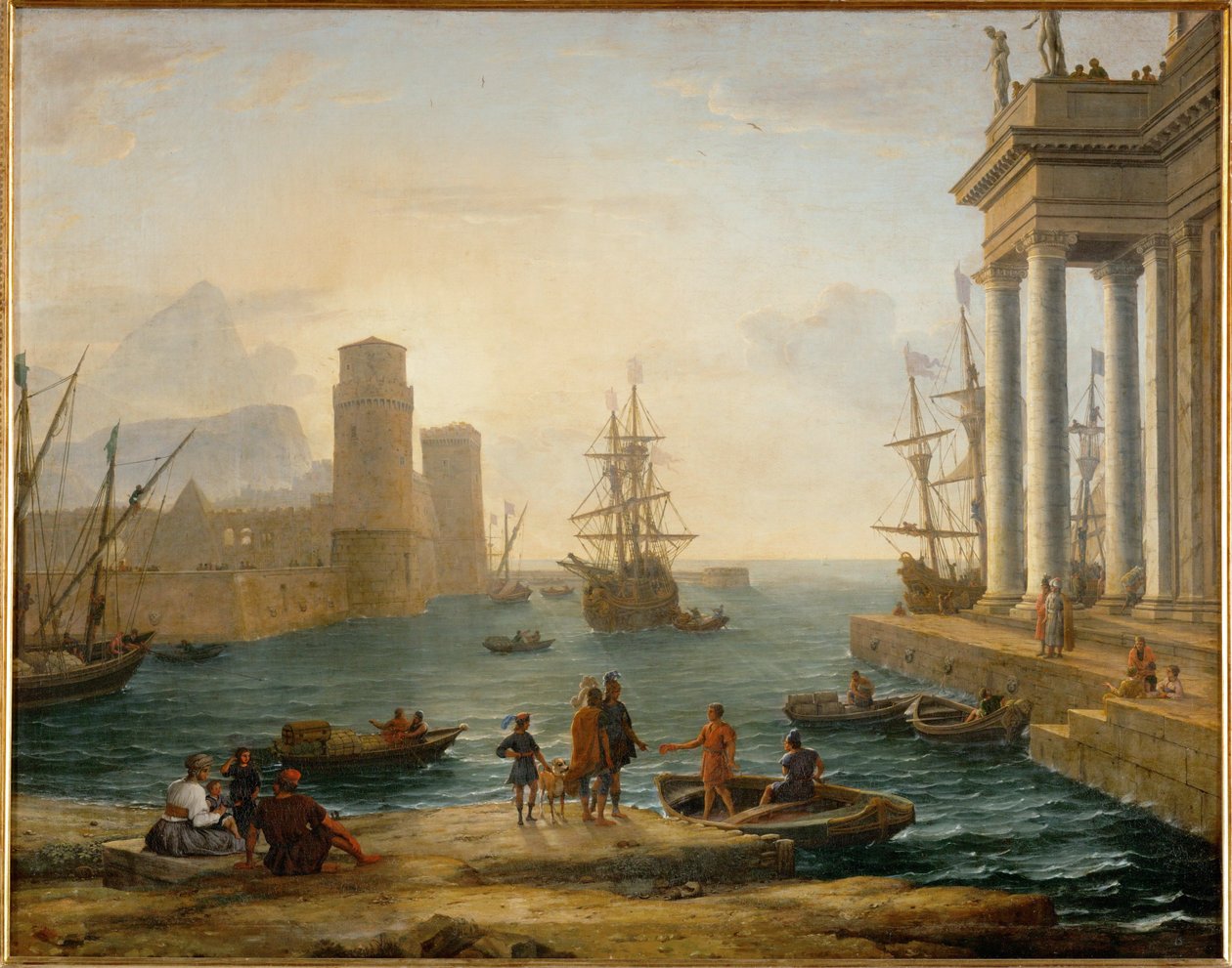 Port de mer, effet de brume Haven met mist ... door Claude Lorrain (1600-82)