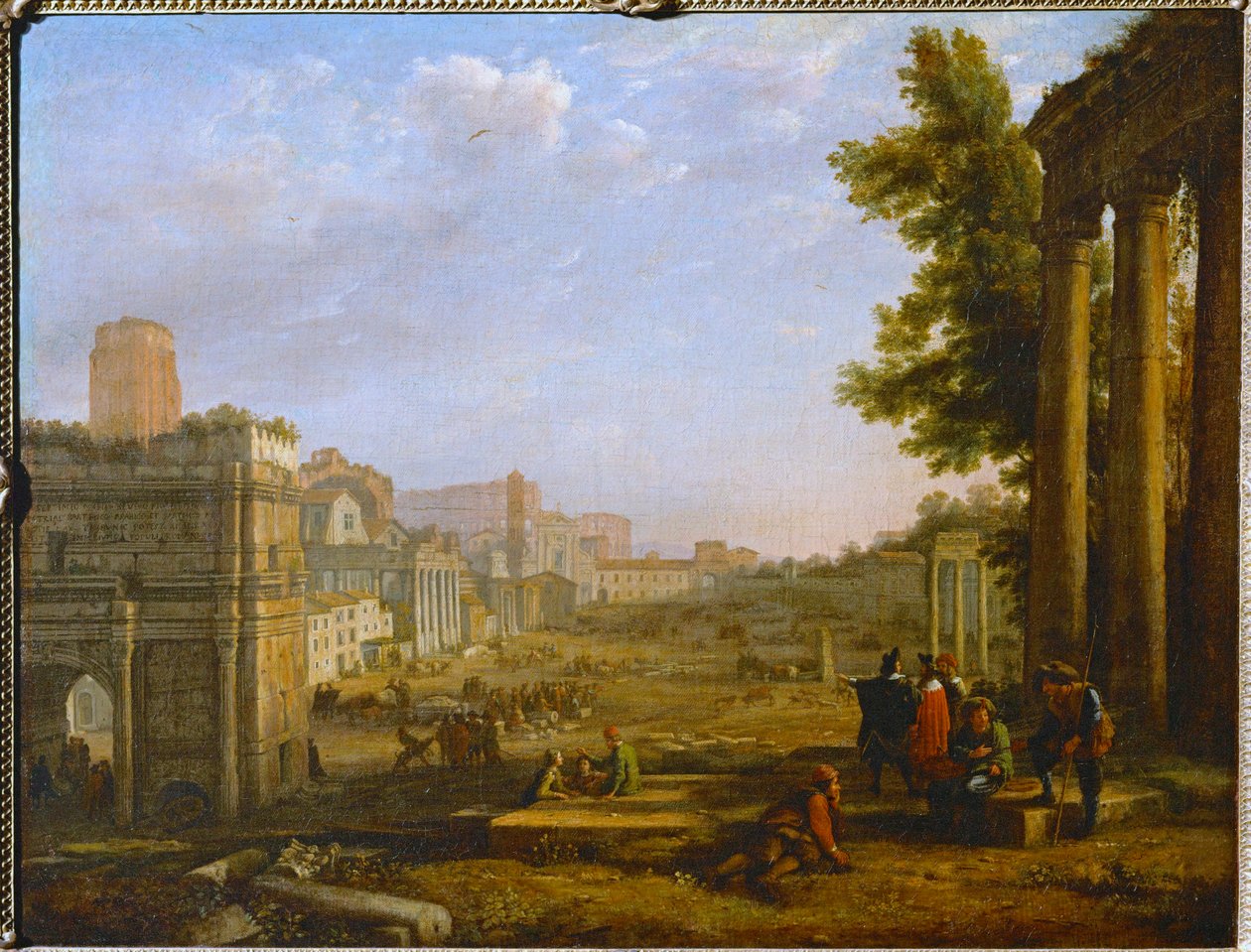 Vue du Campo Vacino - Gezicht op het Campo Vacino, Rome 1636 ... door Claude Lorrain (1600 82)