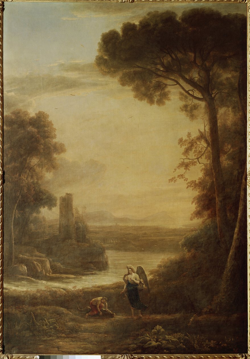 Landschap met Tobie en Aartsengel Rafaël door Claude Lorrain