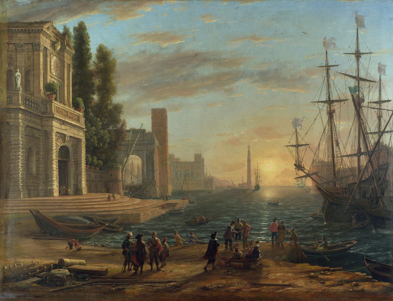 Een zeehaven door Claude Lorrain