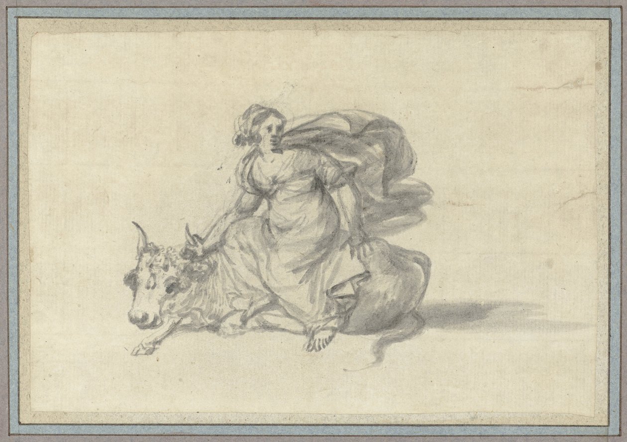 Europa op de stier (Studies van dieren uit het Dierenalbum) door Claude Lorrain