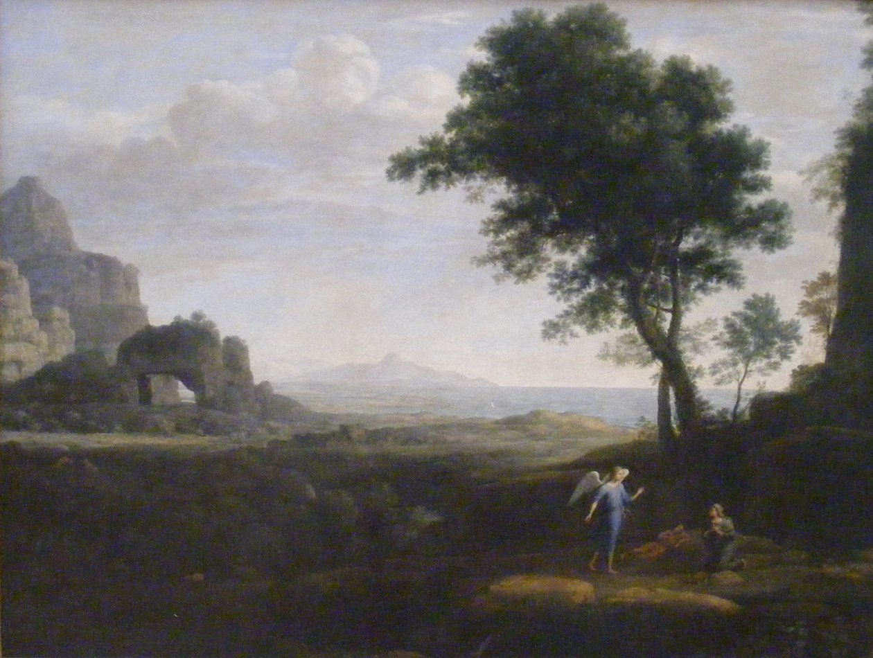Hagar en Ismaël in de woestijn door Claude Lorrain