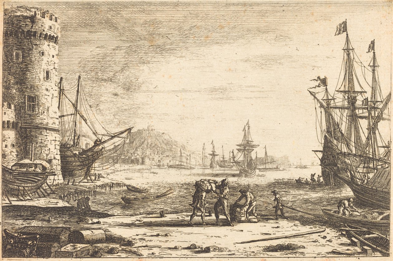 Haven met een Grote Toren door Claude Lorrain
