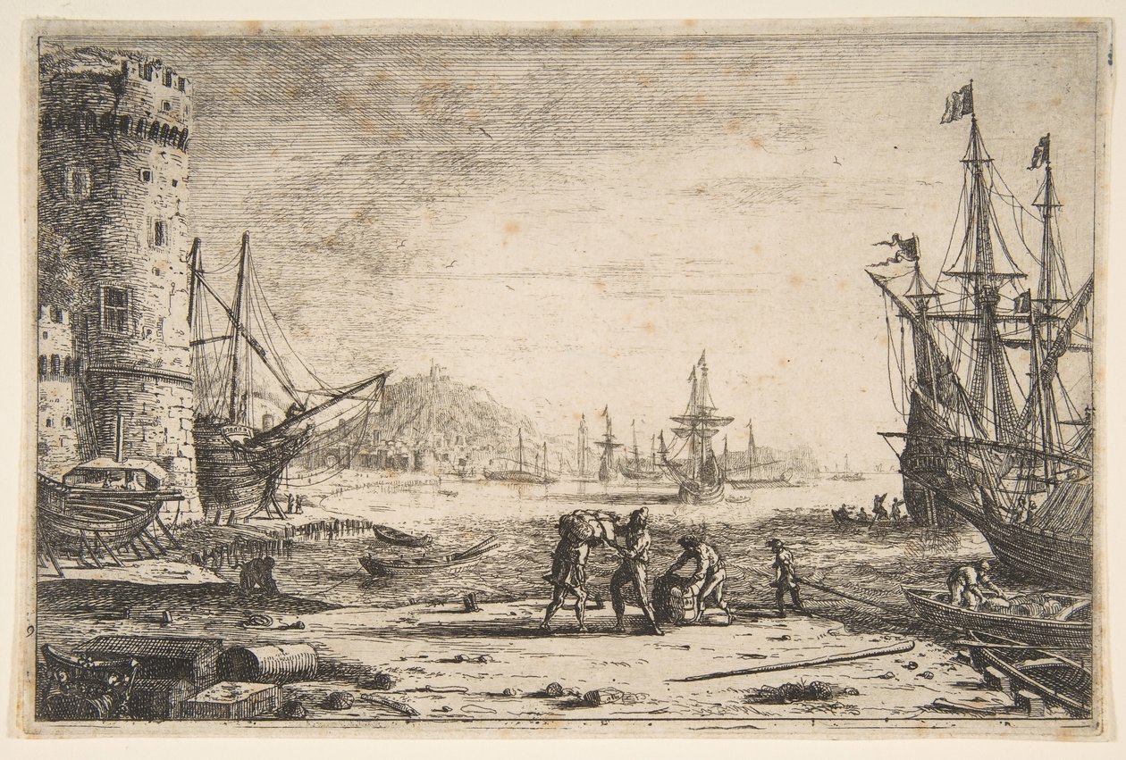 Haven met een Grote Toren door Claude Lorrain