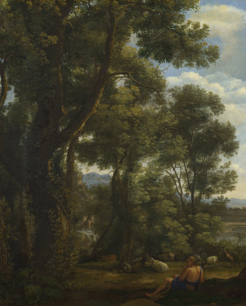 Landschap met een geitenhoeder en geiten  door Claude Lorrain