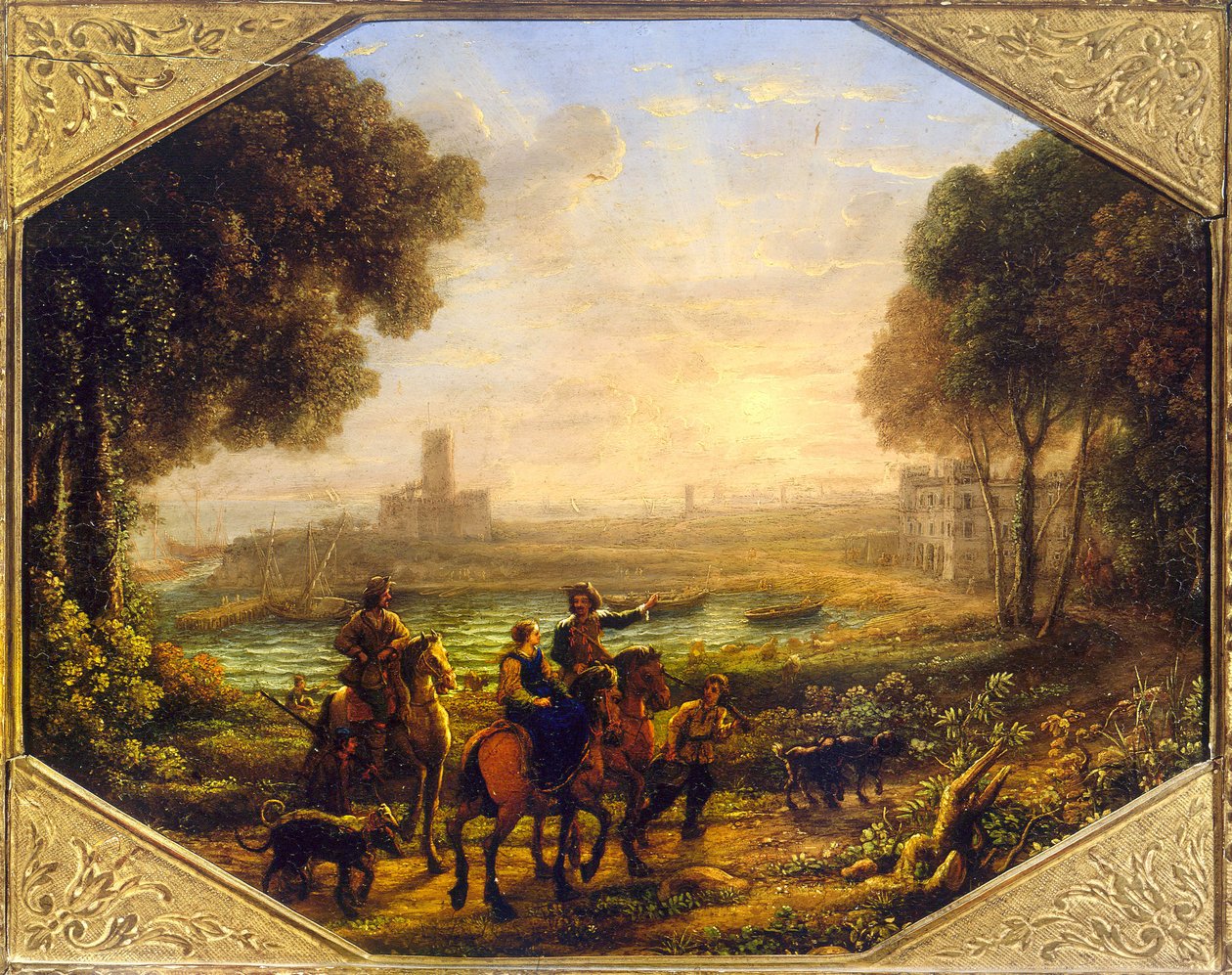 Landschap met de haven van Santa Marinella door Claude Lorrain
