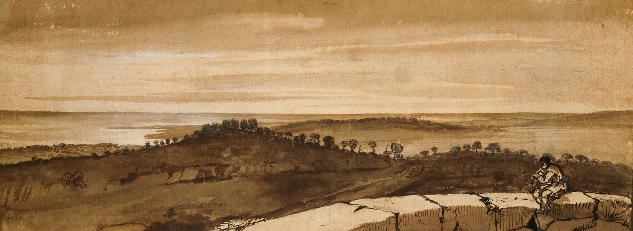 Panorama vanaf de Sasso door Claude Lorrain