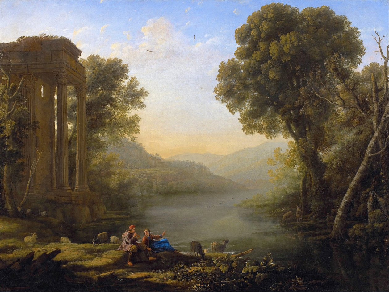 Pastoraal landschap door Claude Lorrain