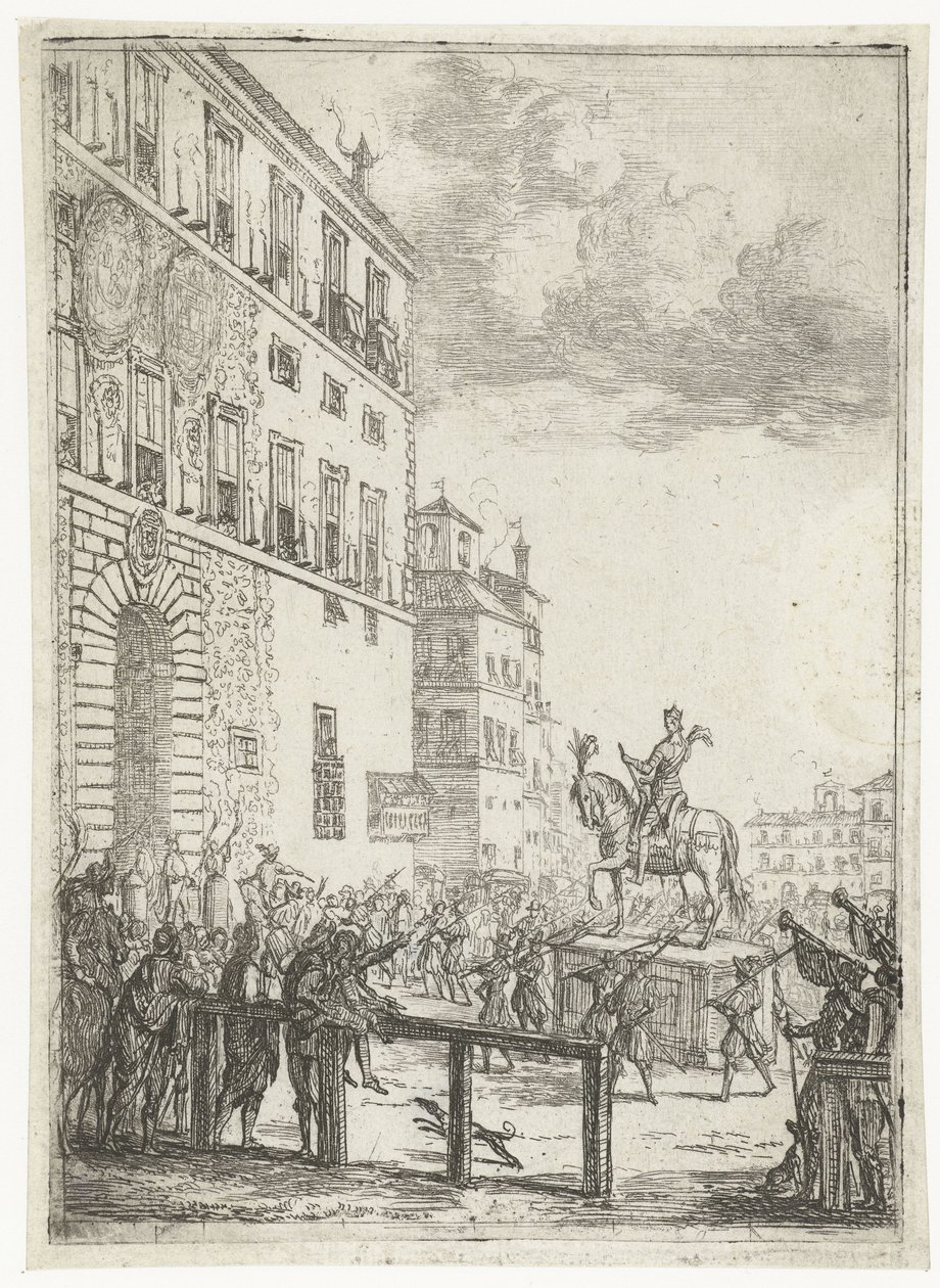 Ruiterstandbeeld van de keizer van het Heilige Roomse Rijk door Claude Lorrain