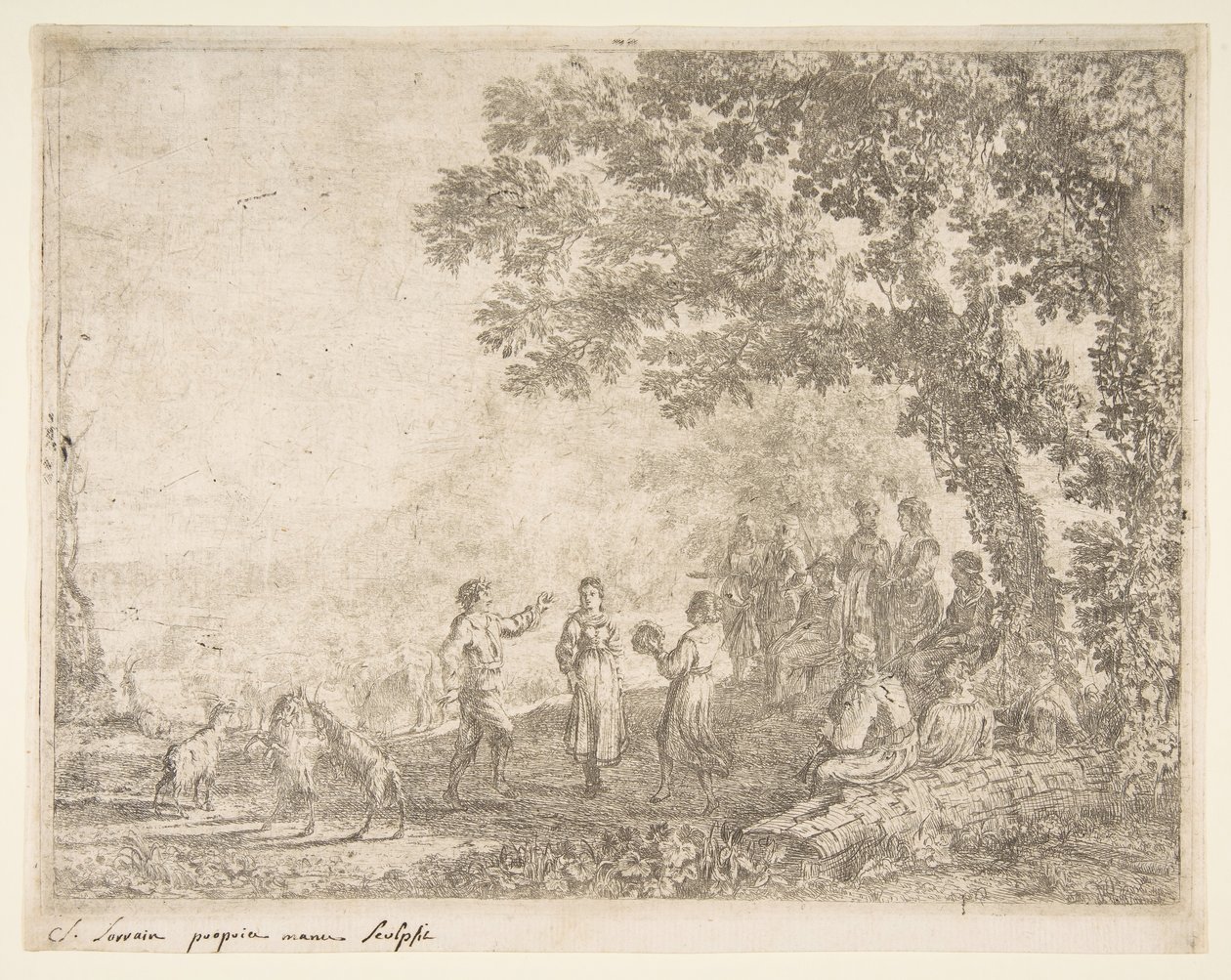 De Country Dance Grote Plaat, ca. 1637 door Claude Lorrain
