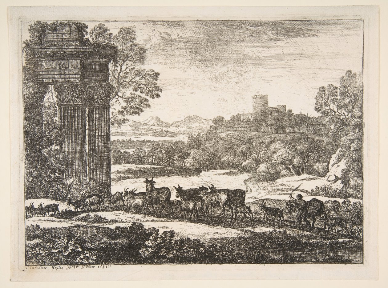 De kudde keert terug in stormachtig weer, 1651 door Claude Lorrain