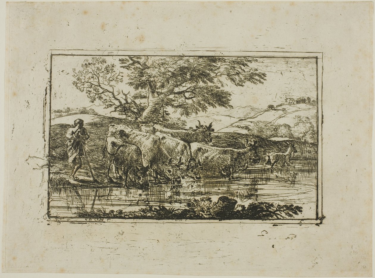De Kudde bij de Drinkplaats door Claude Lorrain