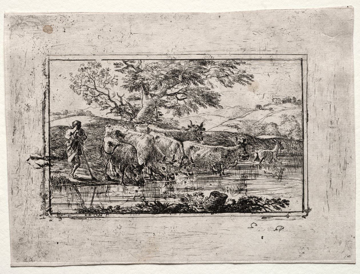 De kudde bij de drinkplaats door Claude Lorrain