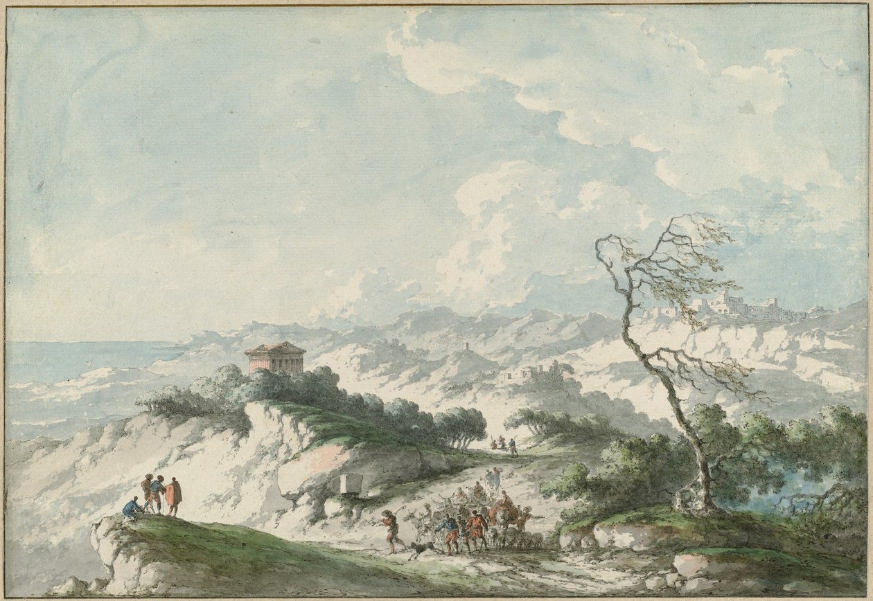 Tweede Uitzicht op het Platteland van Agrigento door Claude Louis Chatelet